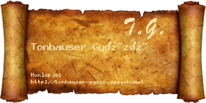 Tonhauser Győző névjegykártya